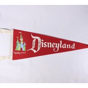 1960's Original 24" Disneyland Felt Red Pennant Walt Disney Sleeping Beauty